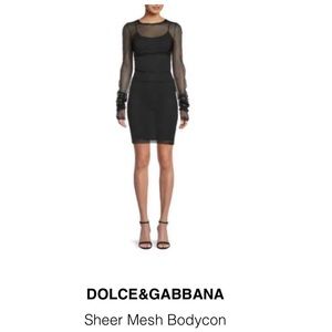 Dolce & Gabbana Mesh Bodycon Long Sleeve Dress